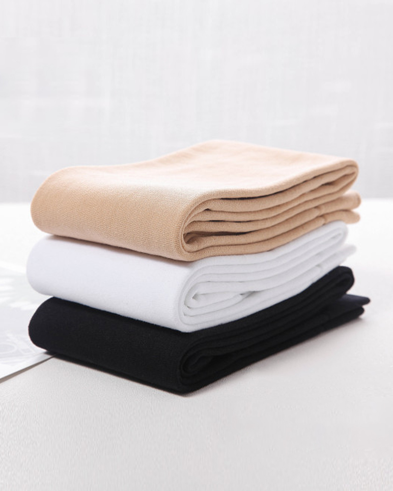 

Fleece Lined Leg Warmers Over Knee Thigh High Socks, White