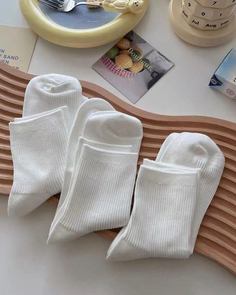 

1Pair Plain Warm Soft Socks, White