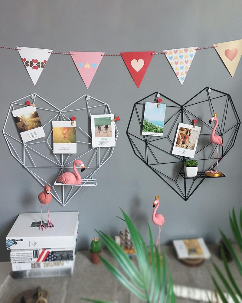 

Picture Photo Hanging Display Iron Rack Wall-Mounted Ins Grid Display Panel, White
