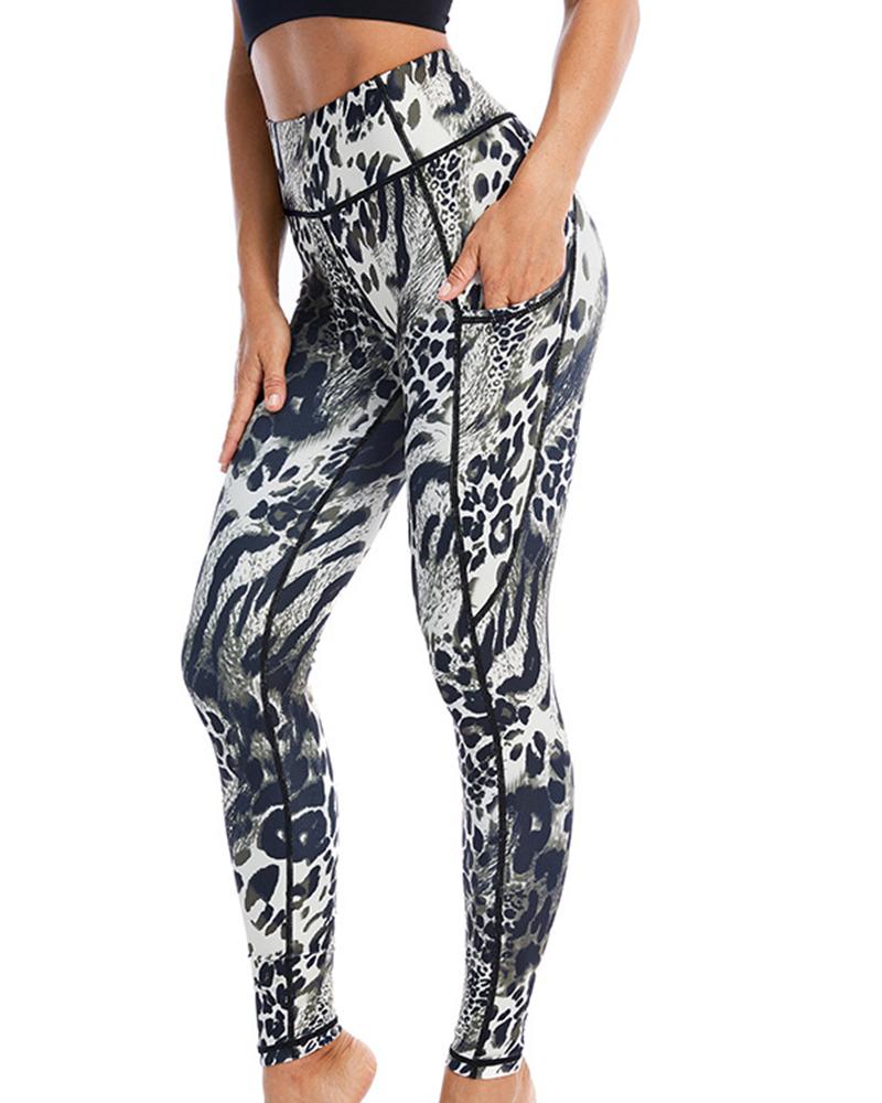 

Leopard Skinny Yoga Pants, Style4