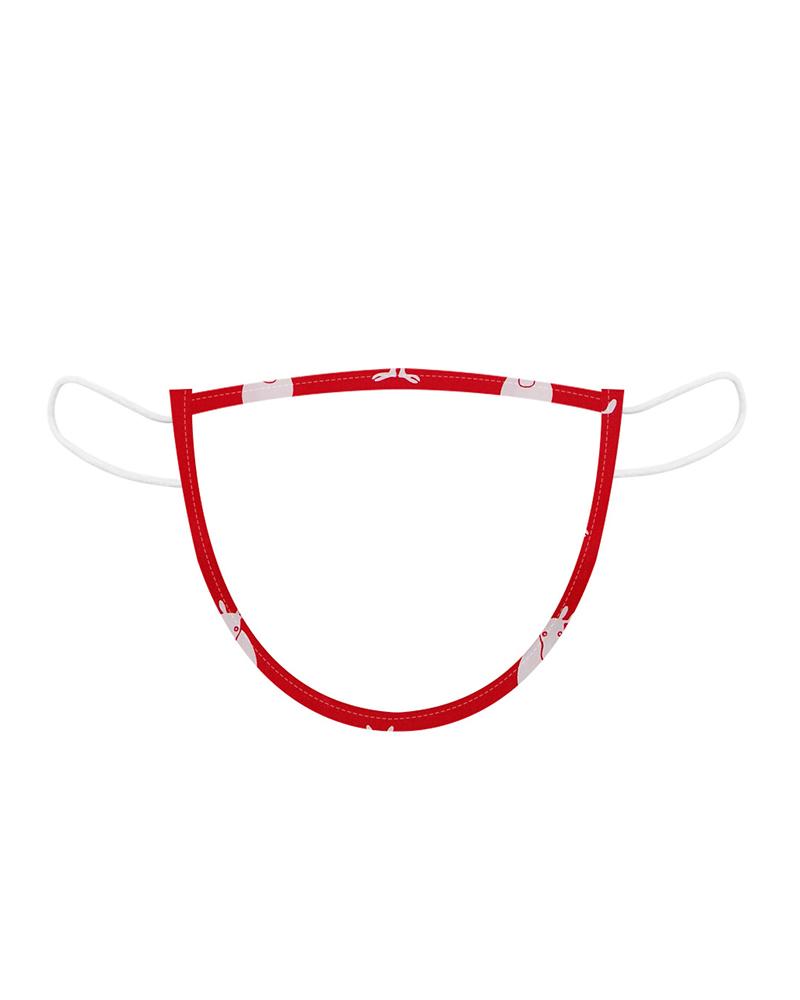 

Christmas Mixed Print Mouth Clear Window Visible Face Mask, Style3