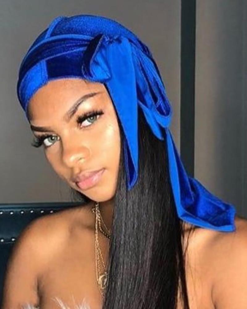 

Basics Velvet Bandage Headband, Blue