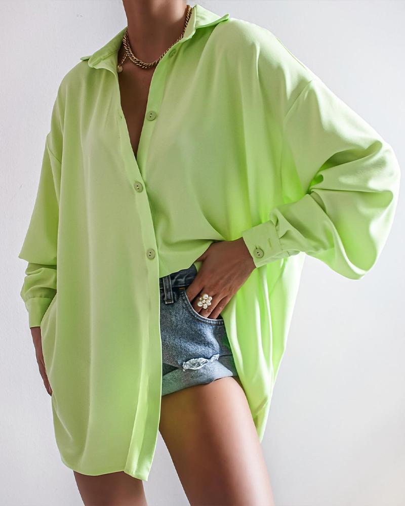 

Long Sleeve Button Down Shirt, Green