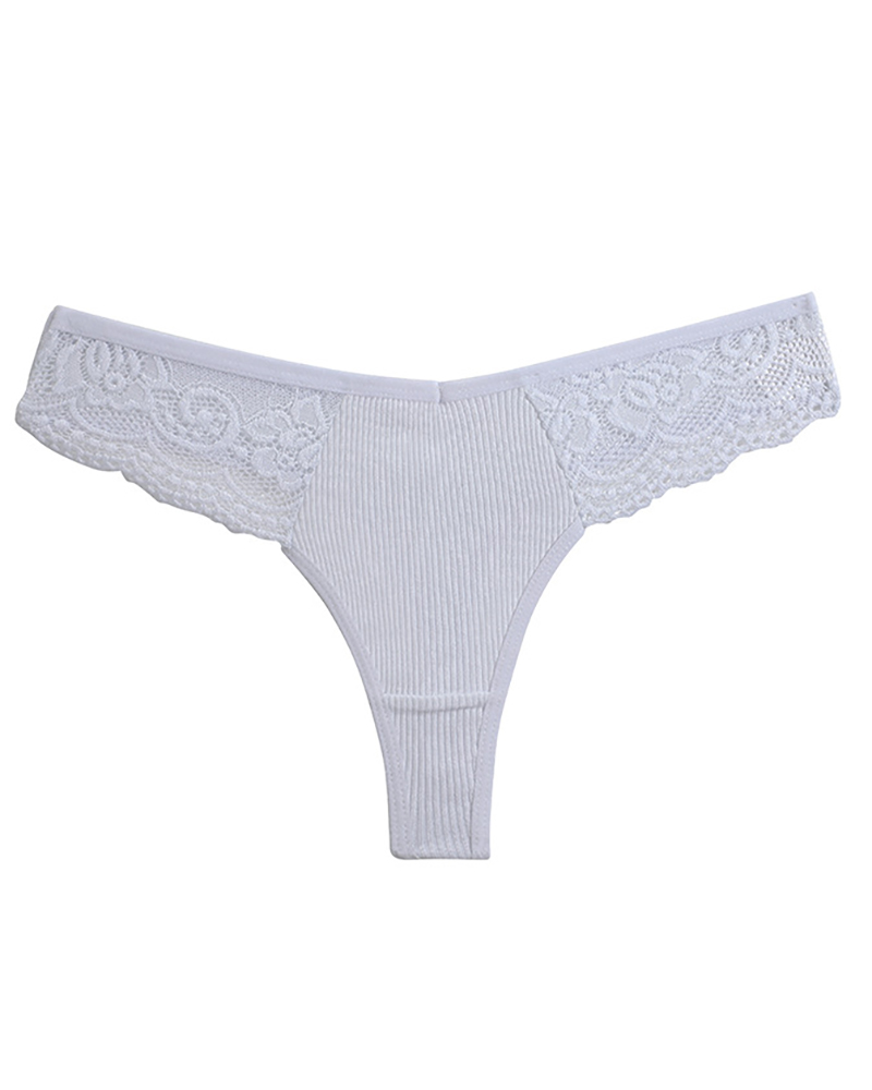 

Low Waist Underwear Breathable Comfortable Thong Panty, White