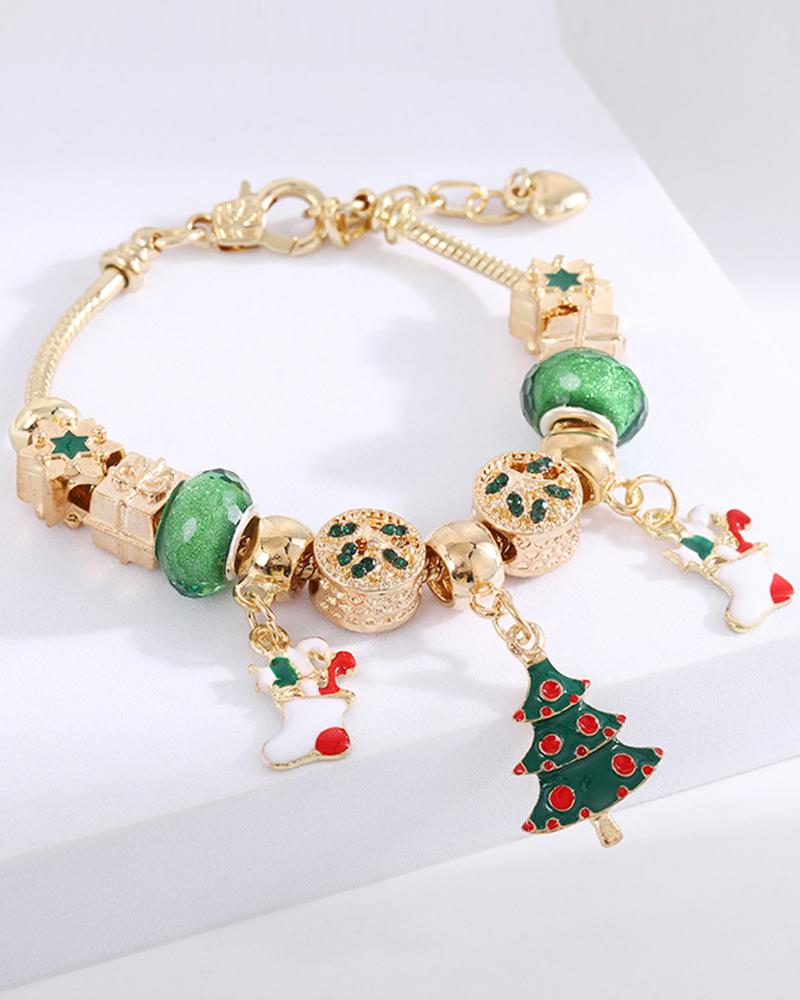 

1pc Christmas Tree House Beaded Gift Bracelet, Style1