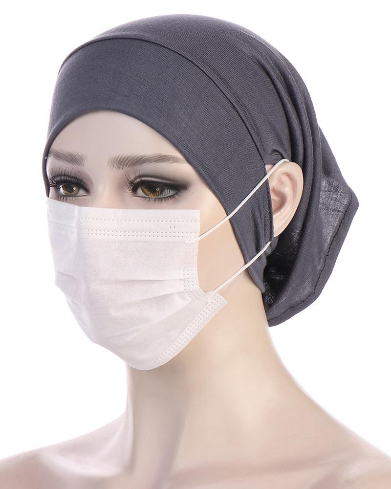 

Tube Turban Cap Beanie Hat With Ear Holes, Gray
