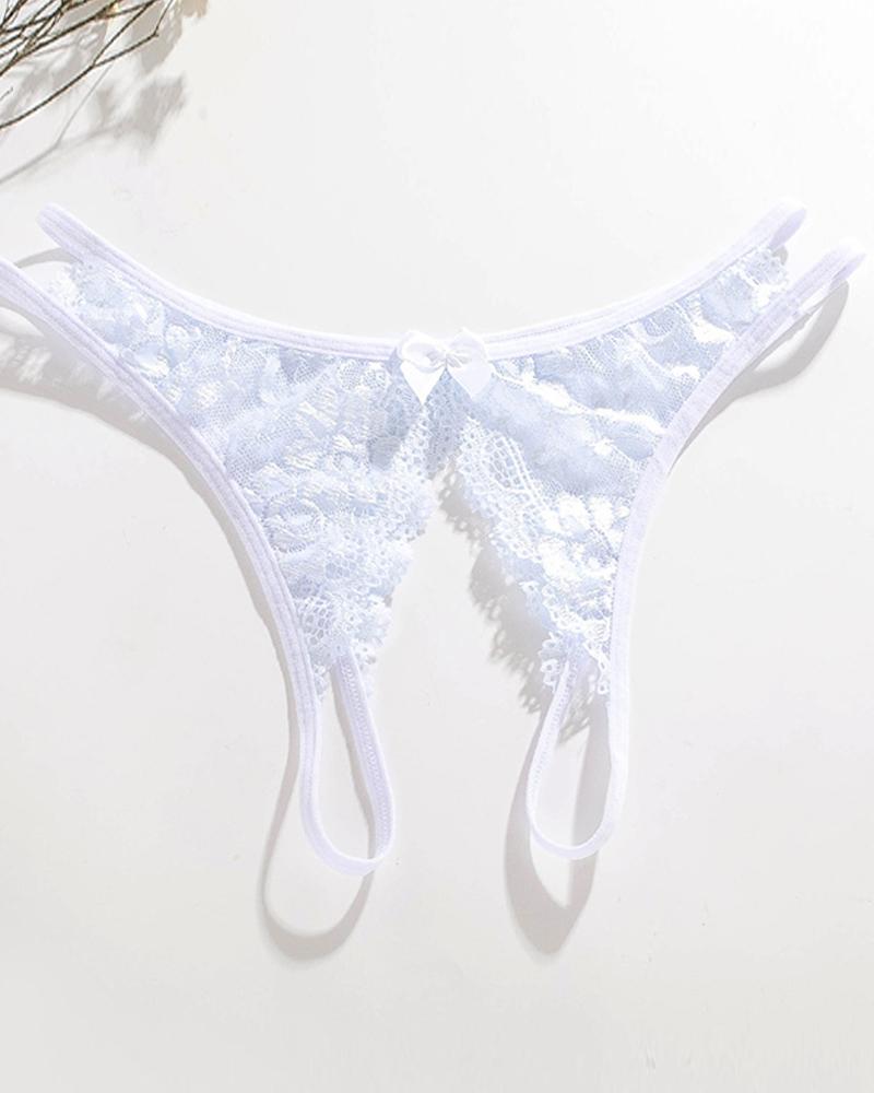 

Sexy Lace Skinny Thong Panties, White