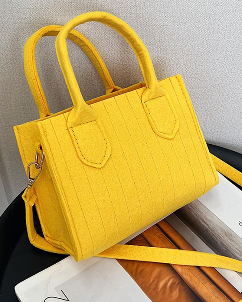 

Simple Trendy Felt Square Bag, Yellow