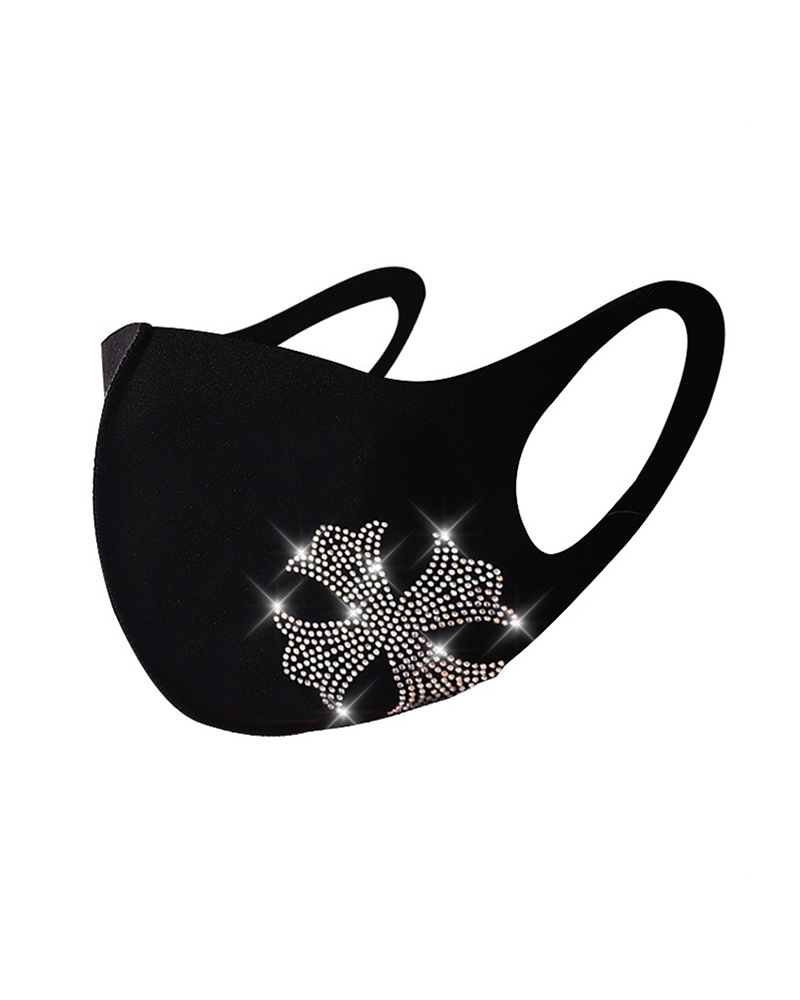 

Butterfly / Skeleton / Leaf / Cartoon Pattern Studded Breathable Face Mask, Style3