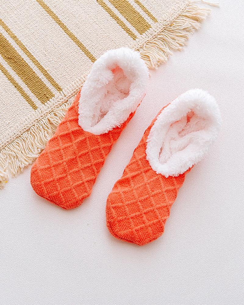 

1Pair Fuzzy Thermal Ankle Socks, Orange