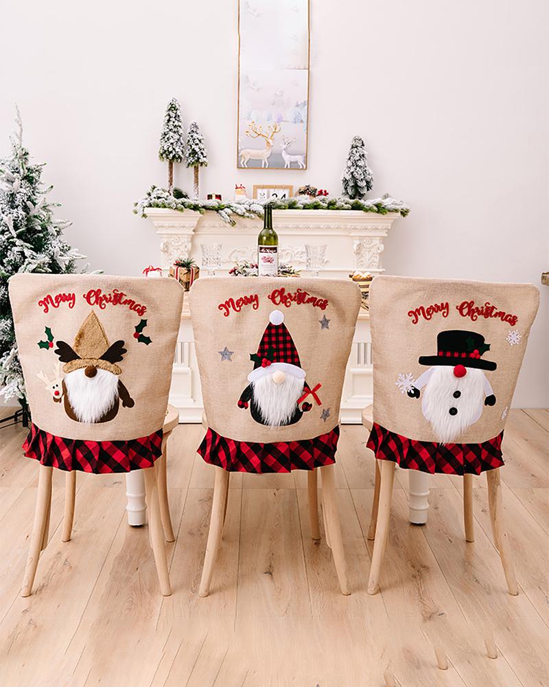 

Christmas Dining Chair Covers Dinner Chair Slipcovers Christmas Chair Seat Back Covers Protector Holidays Home Party Decorations, Style2