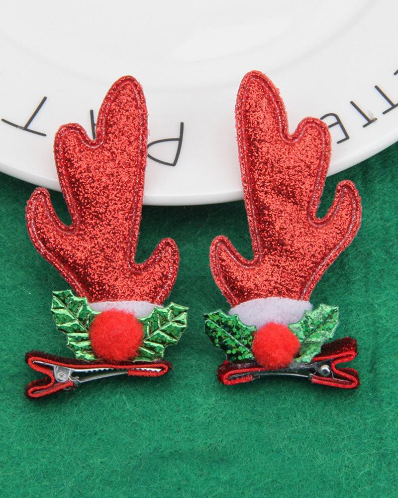 

1Pair Christmas Hair Clips Antlers Hairpins Hair Accessories Christmas Ornament Party Headpiece, Style3