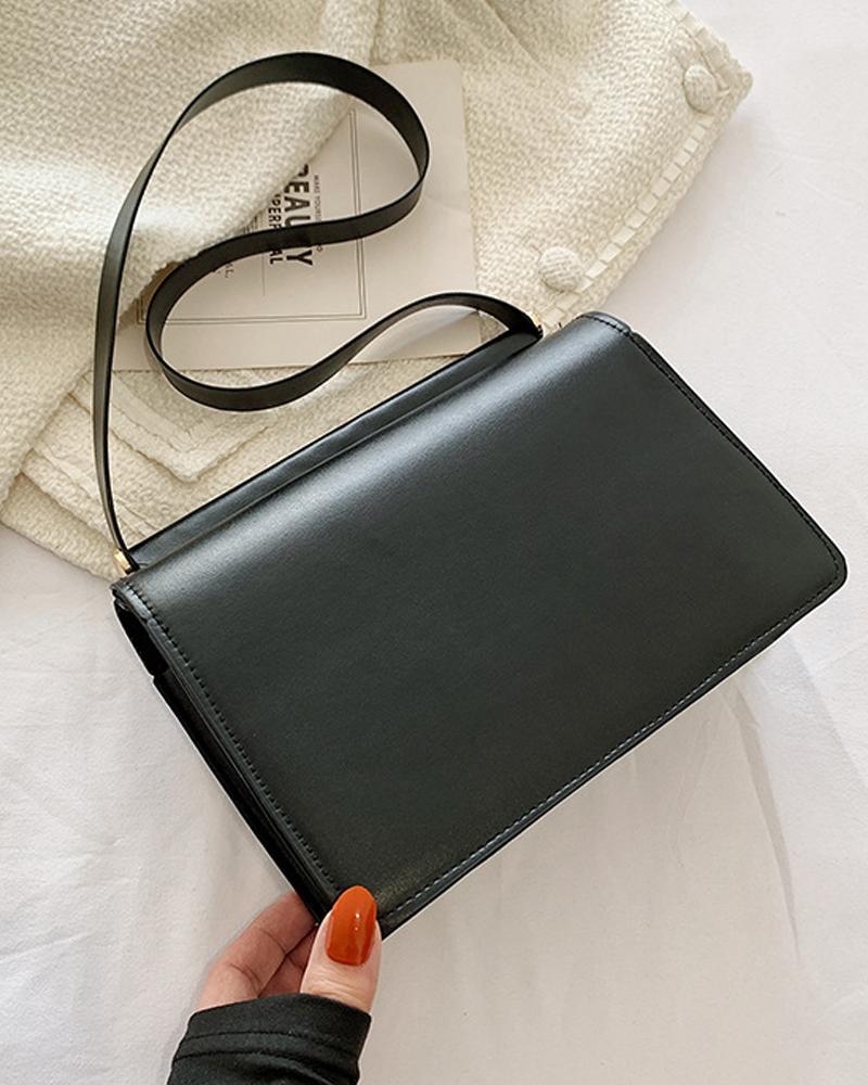 

Minimalist Flap Shoulder Bag, Black