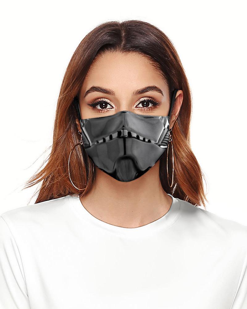 

Cartoon Print Colorblock Breathable Face Mask, Gray