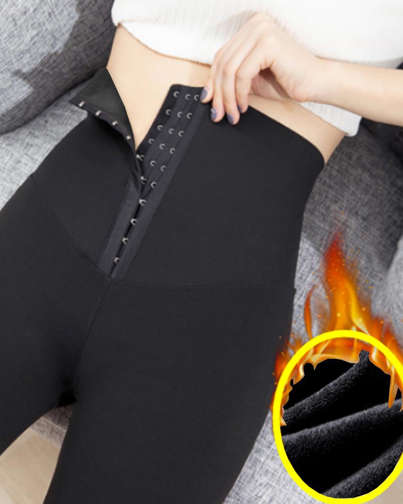 

Corset High Waist Thermal Leggings, Black