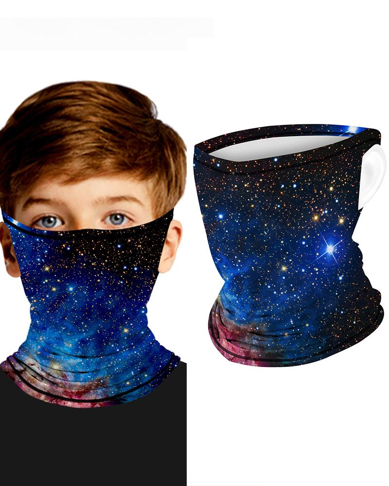 

Print Breathable Ear Loop Face Bandana Headwrap For Children, Dark blue