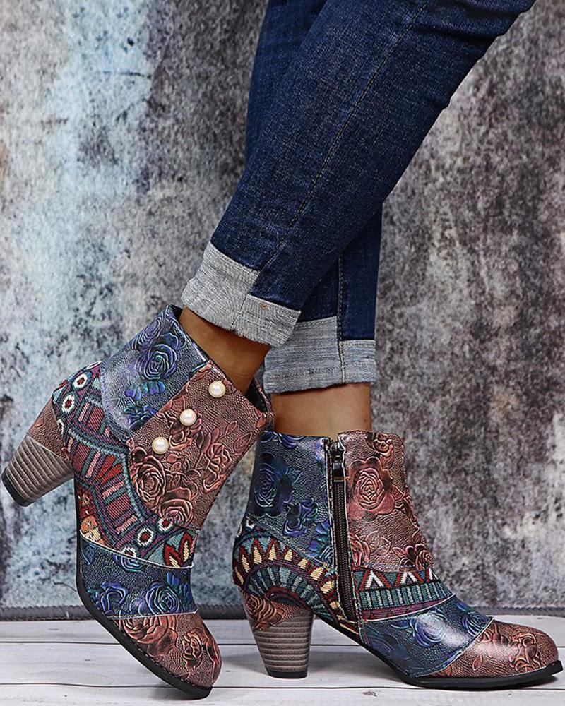 

Vintage Chunky Ankle Boots, Coffee