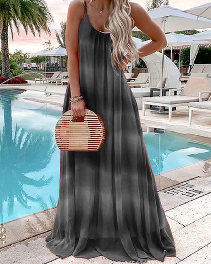 

Gradient Tie Dye Camisole Sleeveless Maxi Dress, Gray