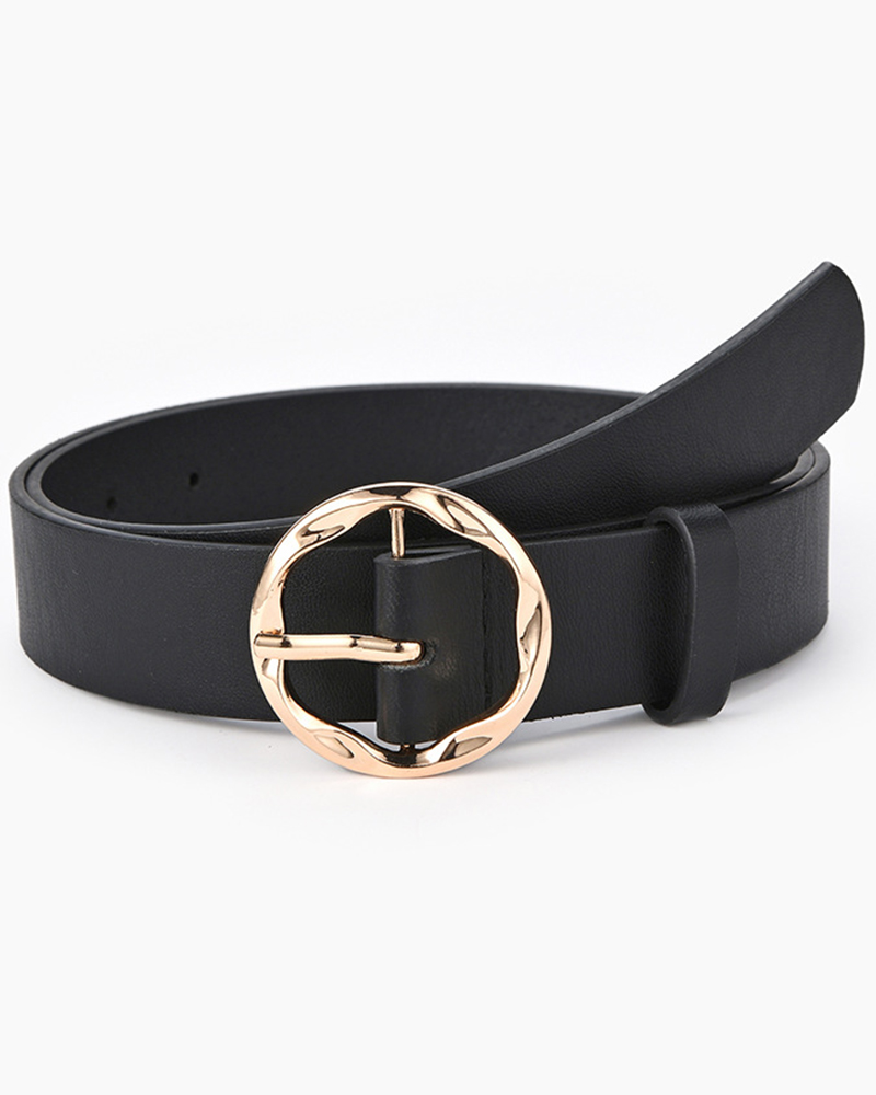 

Round Buckle Snakeskin Fashion Belt, Style1