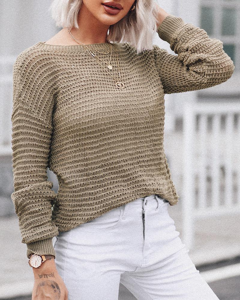 Buy Drop Shoulder Open Knit Sweater. Picture