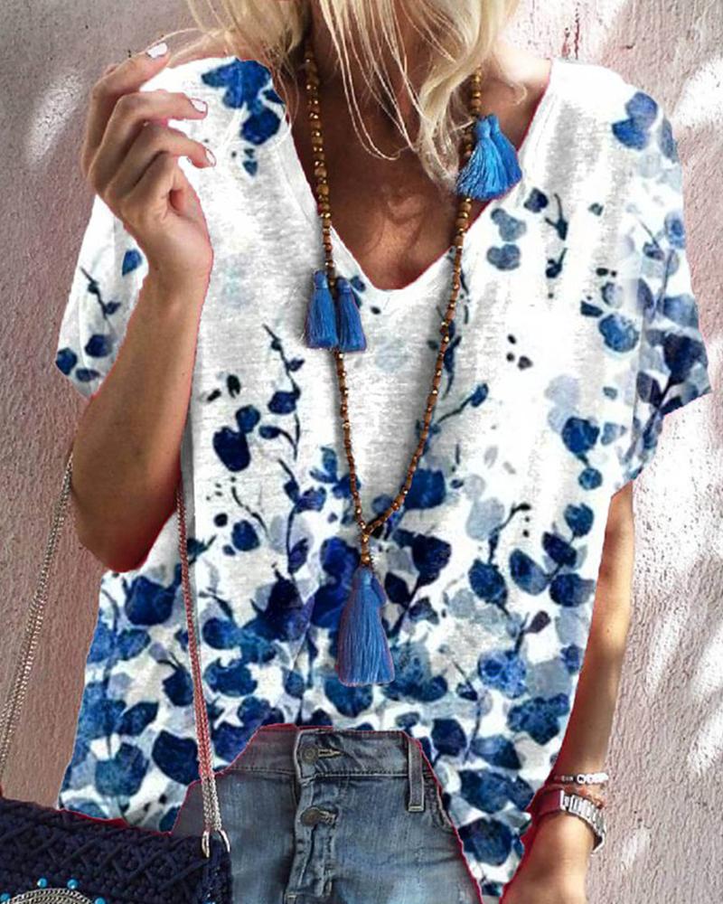 

All Over Print Short Sleeve T-shirt, Blue