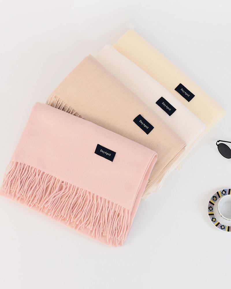 

Warm Long Tassel Design Scarf, Pink