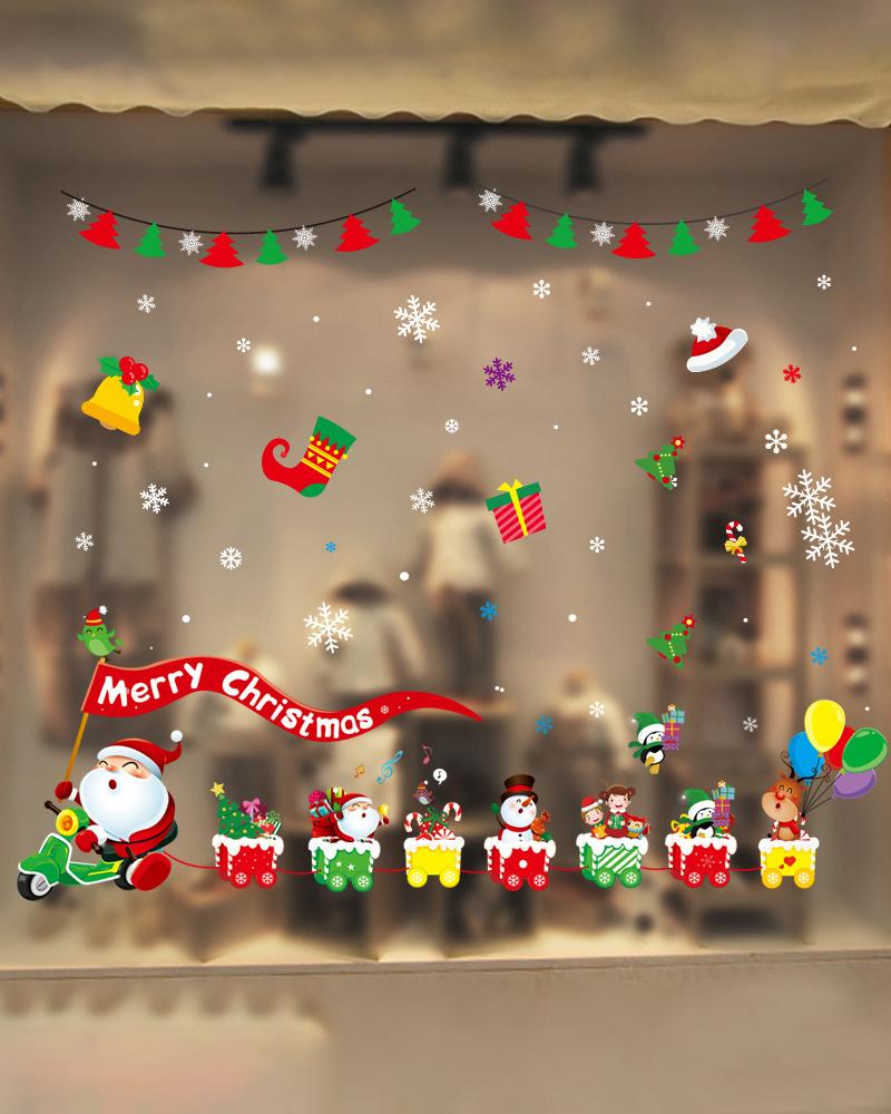 

Merry Christmas Numbers Removable Glass Window Stickers Wall Home Decor, Style4