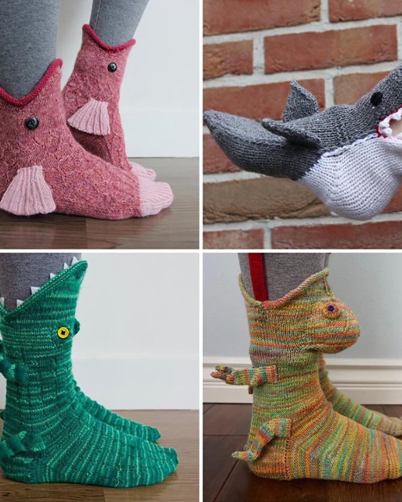 

1Pair Knit Animal Pattern Socks, Pink