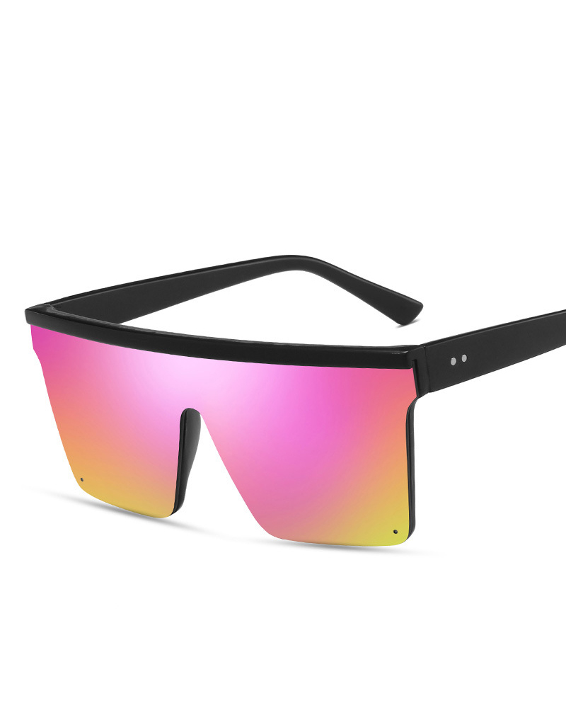 

1Pair Square Frame Flap Top Fashion Sunglasses, Pink