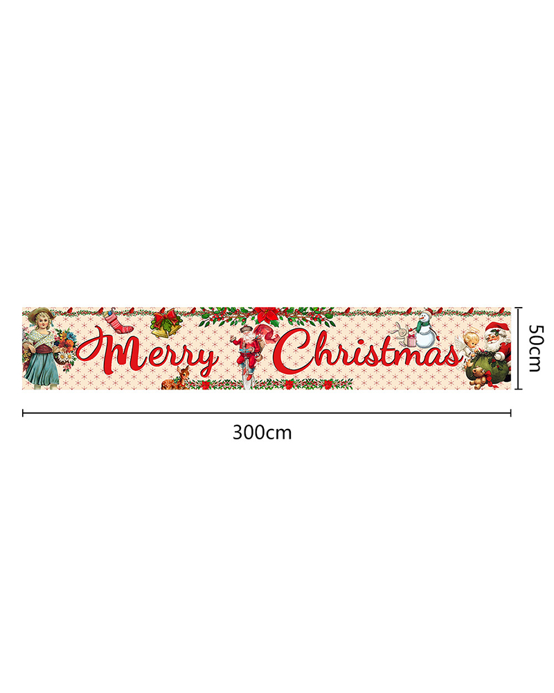 

1pc Merry Christmas Snowman Graphic Banner Outside Yard Garden Decoration, Style2