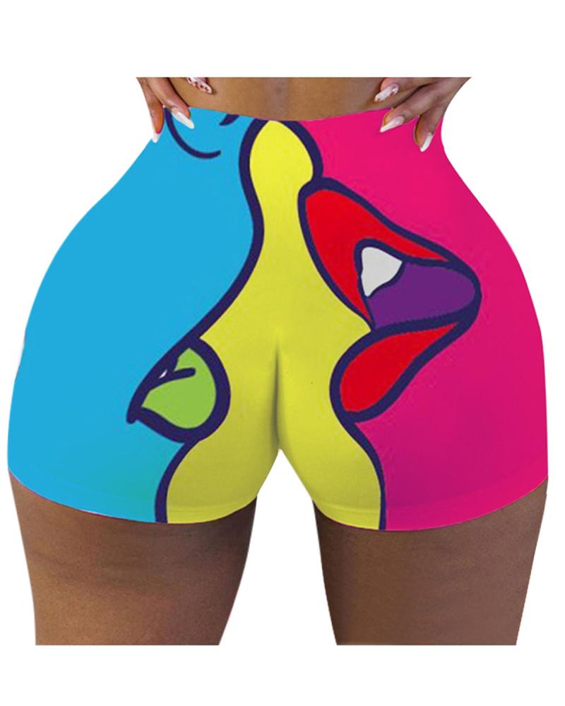 

All Over Print Skinny Short Pants, Style6