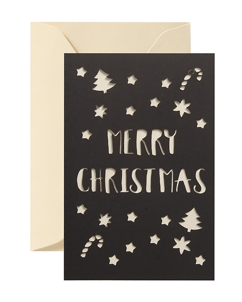 

Christmas Cutout Design Greeting Card With Envelope, Style2