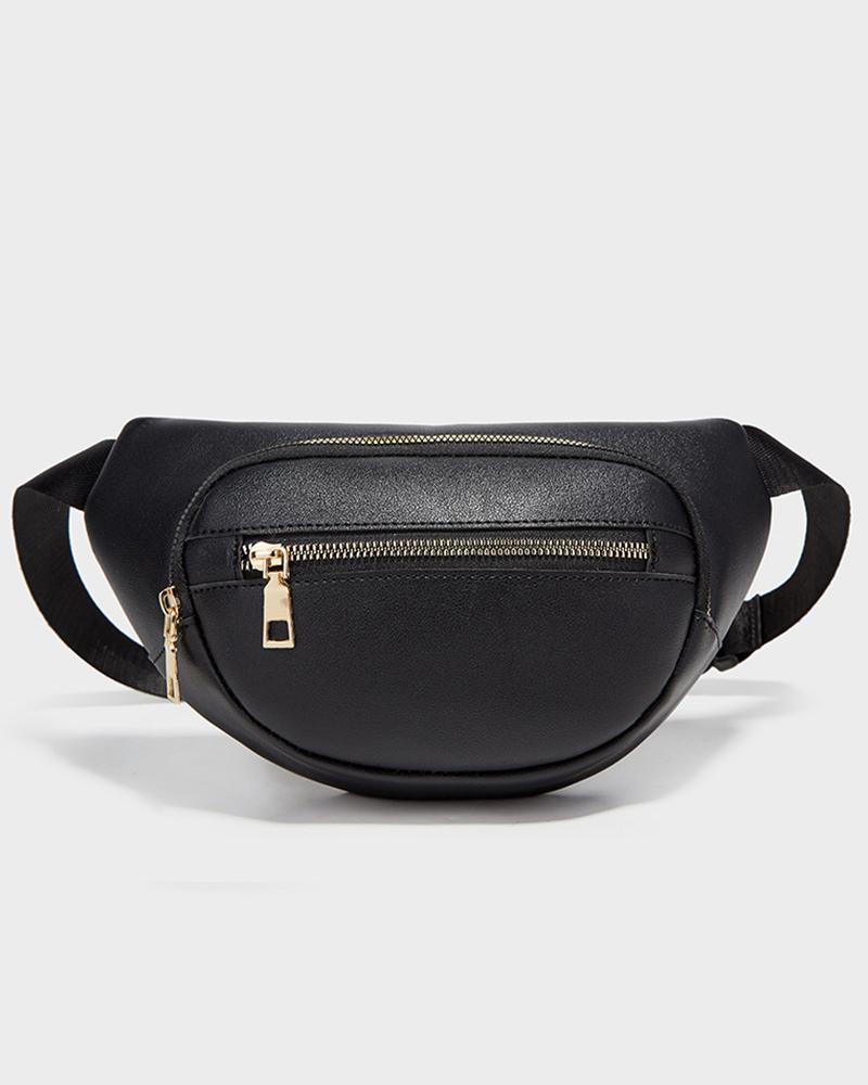 

Zipper Design Coin Phone Crossbody Bag, Black