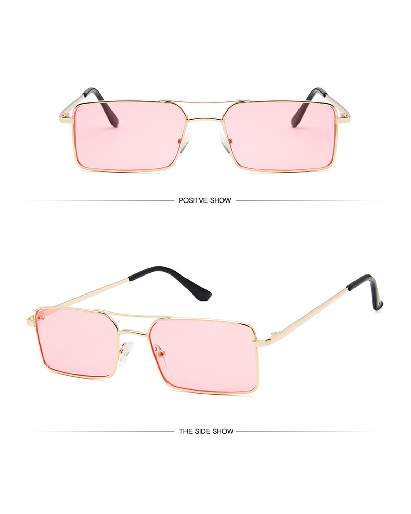 

1Pair Metal Frame Tinted Lens Sunglasses, Pink
