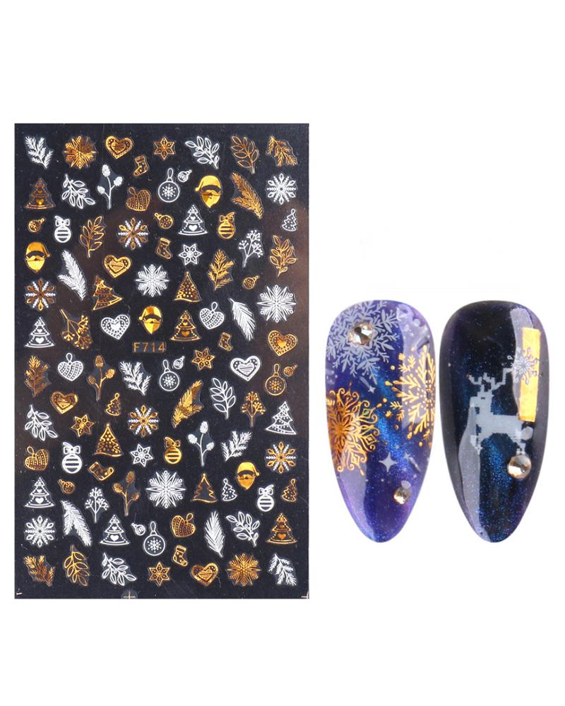 

1sheet Christmas Snowflake Deer Pattern Nail Art Sticker, Style2