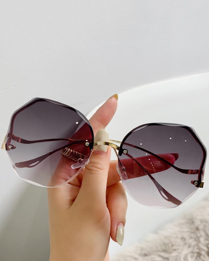 

Ombre Half Frame Geometric Sunglasses, Style2