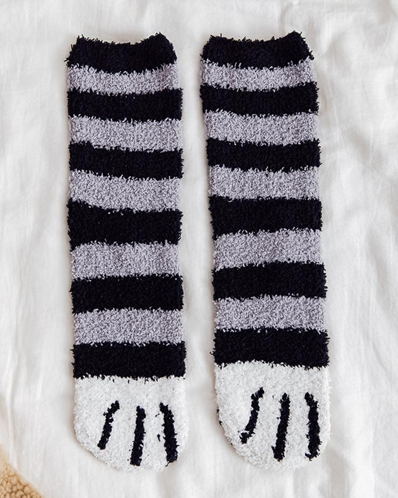 

1Pair Christmas Animal Stripe Fuzzy Socks, Style6