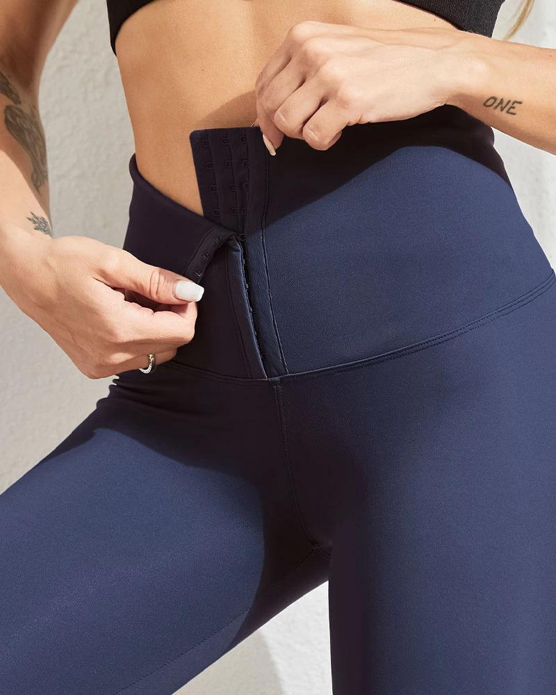 

High Waist Tummy Control Butt Lifting Yoga Pants, Purplish blue