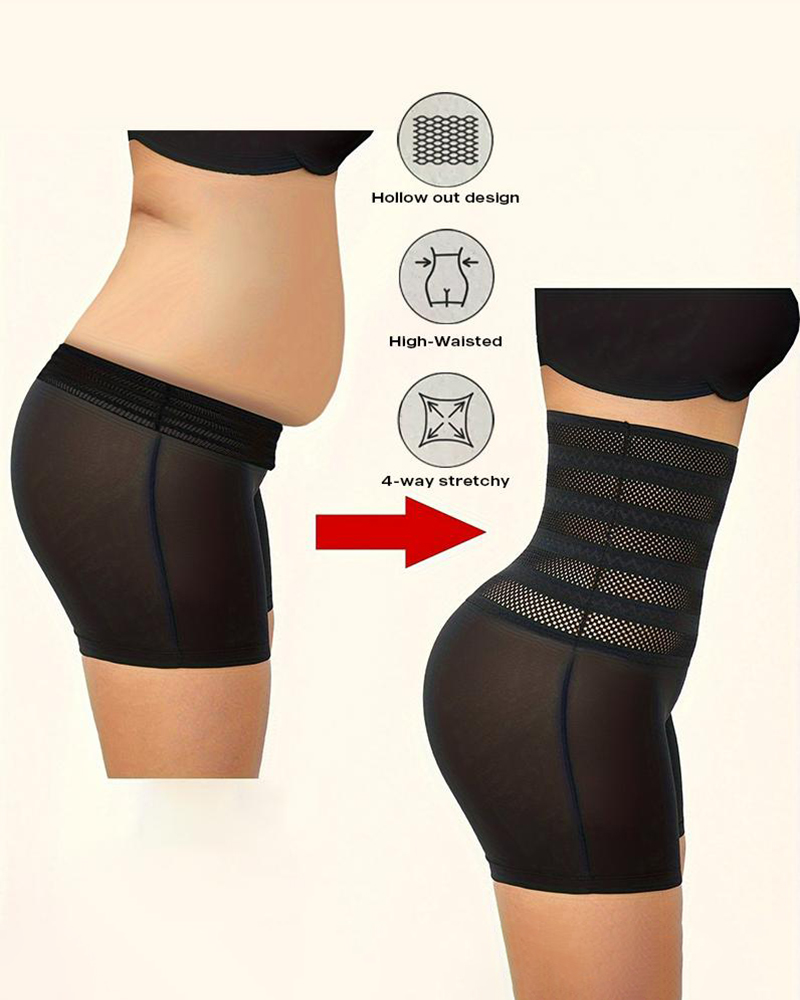 

ChicMe ShapeSculpt Cintura Alta Modelador Corporal Levantador de Bumbum Modelador Sem Costura Controle de Barriga Cueca, Black