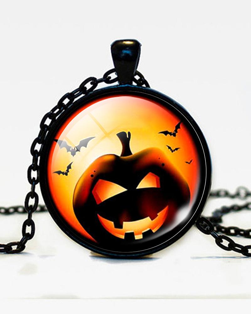 

1pc Halloween Pumpkin Pendant Necklace, Style2