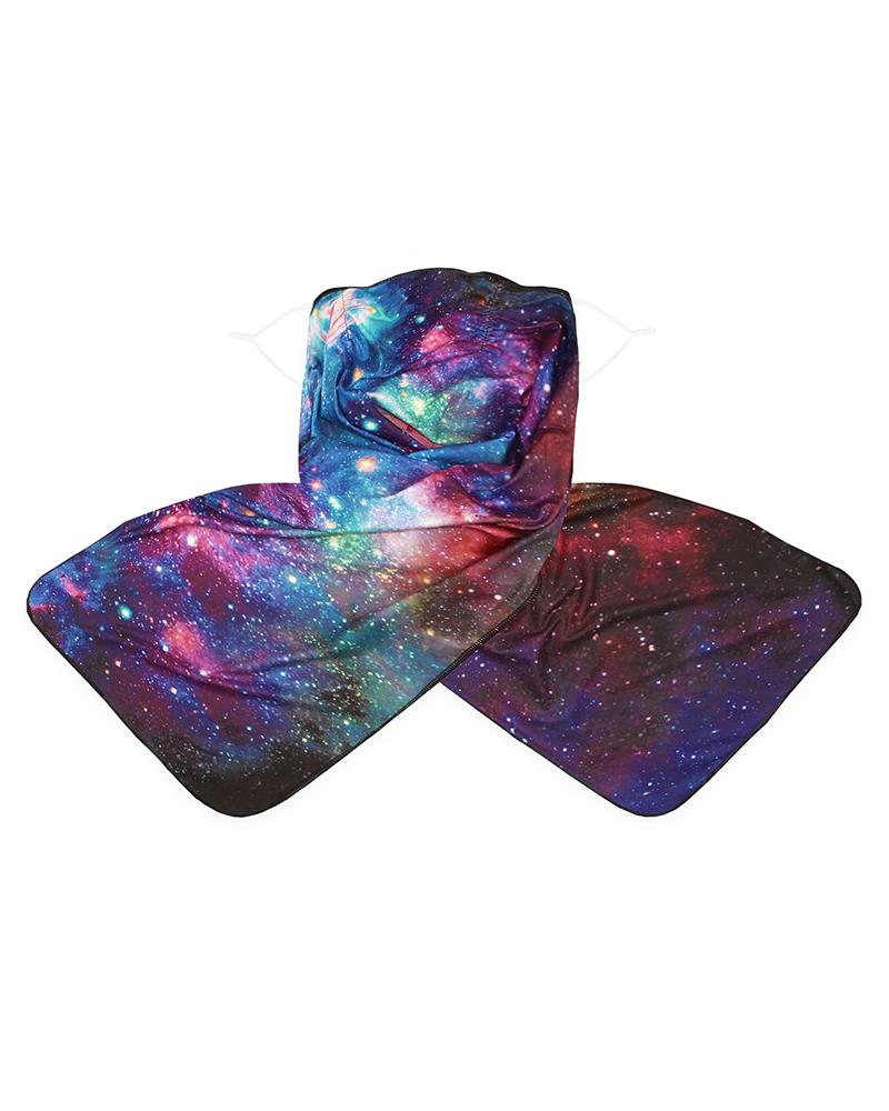 

Starry Sky / Somking / Tie Dye Print Breathable Scarf Face Mask, Red