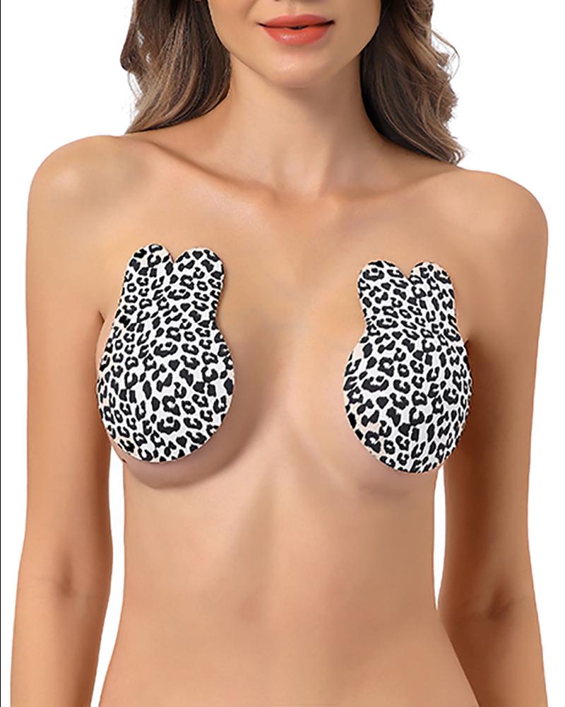 

1Pair Adhesive Strapless Backless Bra Invisible Breast Lift Nipplecovers Sticky Rabbit Bra, White
