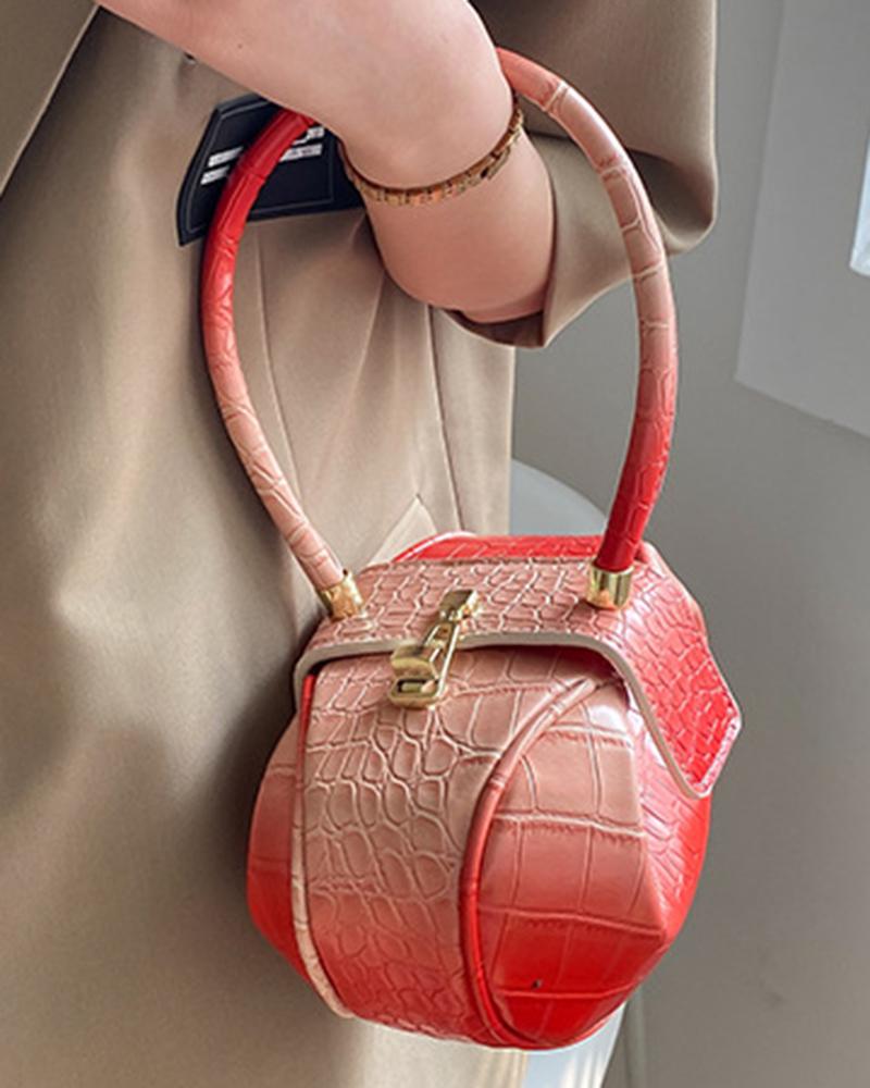 

Crocodile Ombre Fashionable Trendy Handbag, Orange