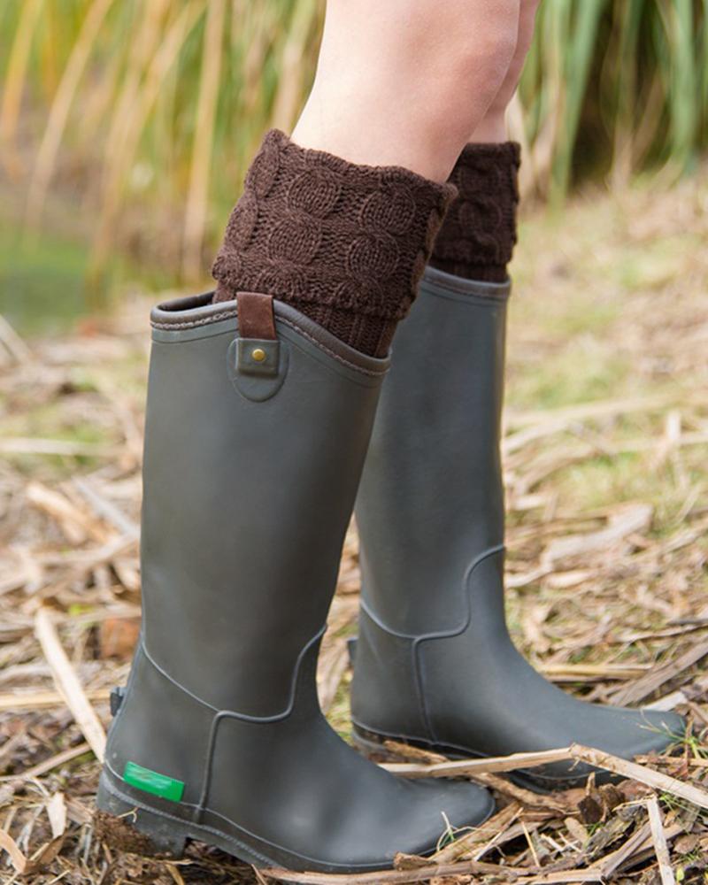 

1Pair Braided Over The Knee Winter Socks, Coffee