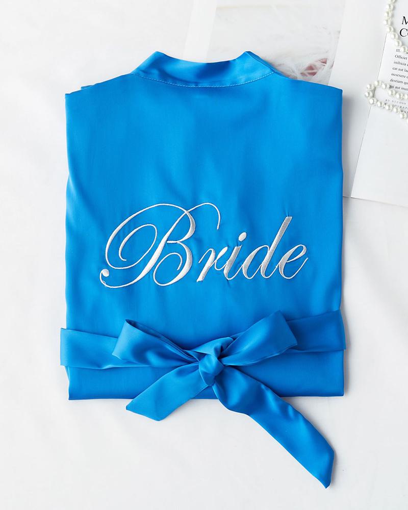 

Letter Print Wedding Robes For Bridesmaids, Blue