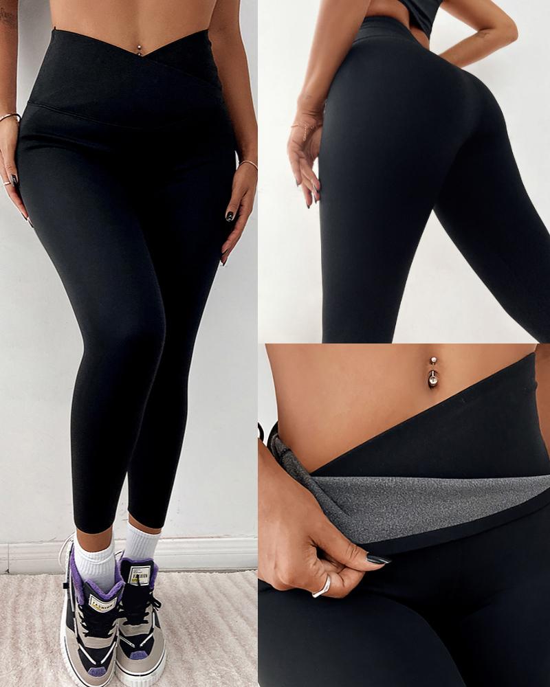 

Push Up High Waist Thermal Lined Leggings, Gray