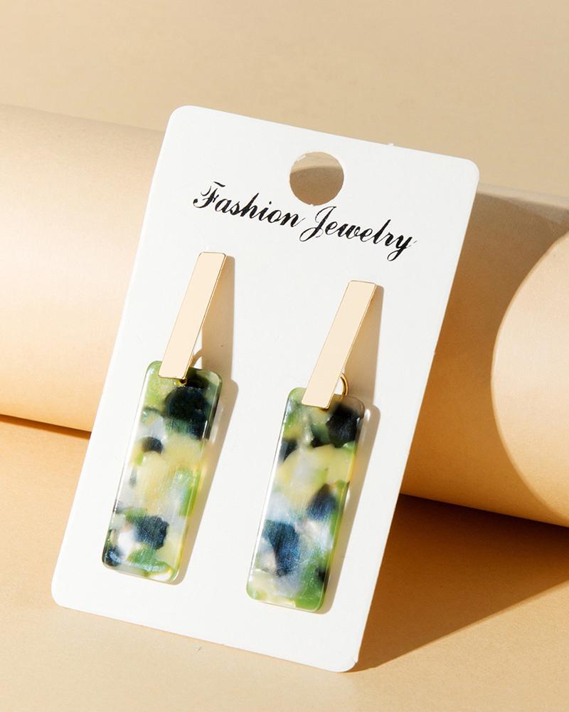 

1Pair Marble Geometric Pattern Earrings, Style3