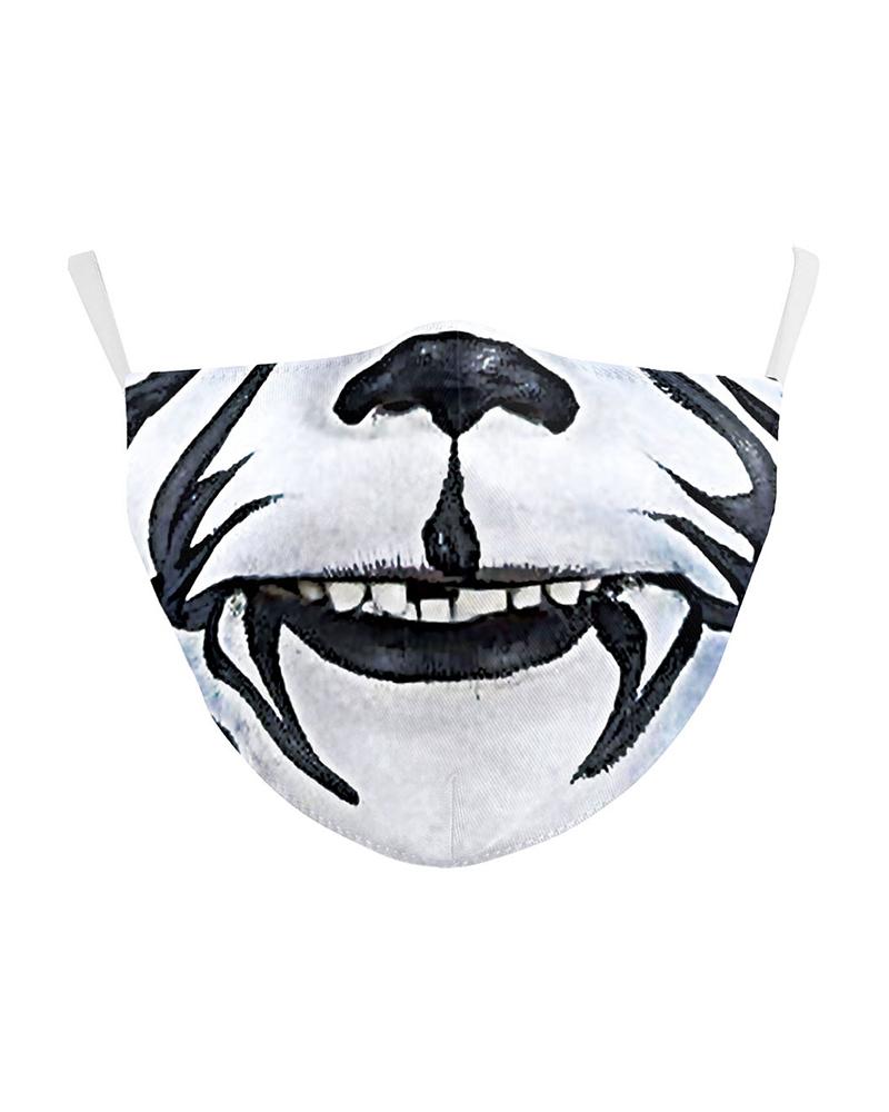 

Animal Mouth Print Breathable Face Mask, White