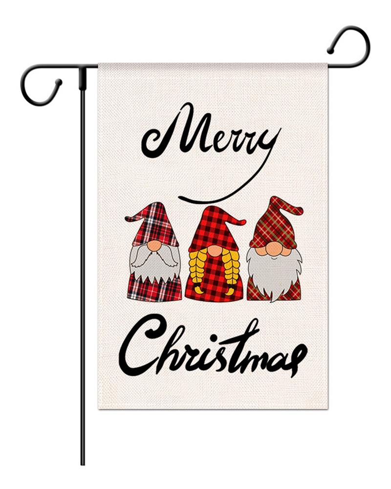 

1pc Christmas Graphic Letter Print Garden Outdoor Welcome Party Flag Decoration, Style4