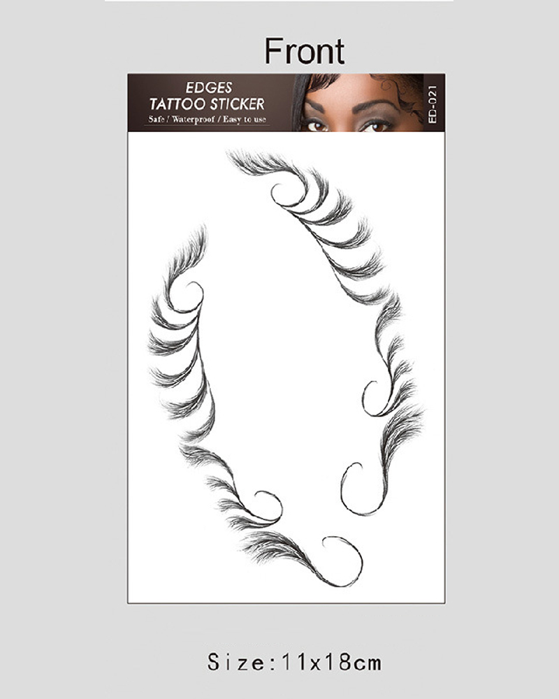 

Fake Curly Baby Hair Edges Tatto Stickers, Style3